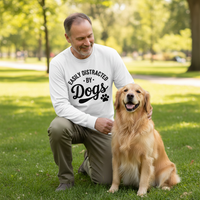 Load image into Gallery viewer, "Easily Distracted By Dogs" Long Sleeve Tee