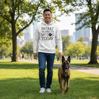 Load image into Gallery viewer, "I'm Only Talking To My Dog Today" Everyday Hoodie - Black Writing