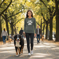 Load image into Gallery viewer, "White Pawprint" Long Sleeve Tee